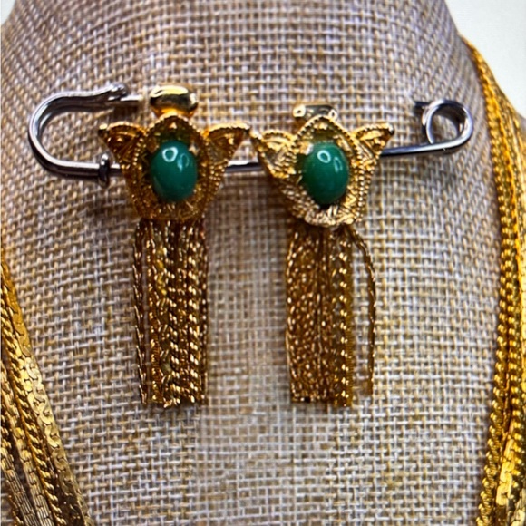 Peking glass statement 18” necklace and 2” earrings! - Picture 2 of 7